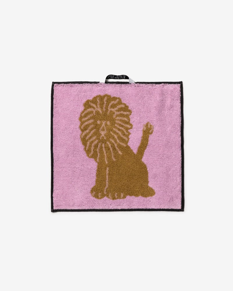 Lion Hand Towel - Coral (34x34cm)