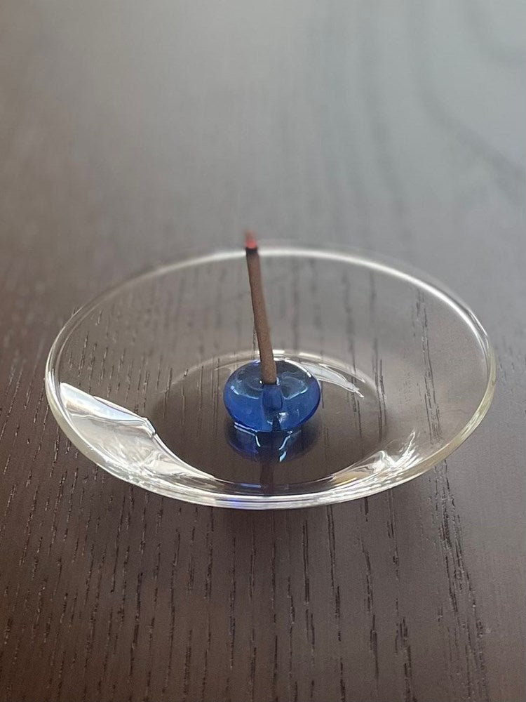 Glass Incense Holder - Blue