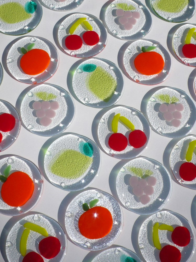 Clear Fruity Glass Coasters