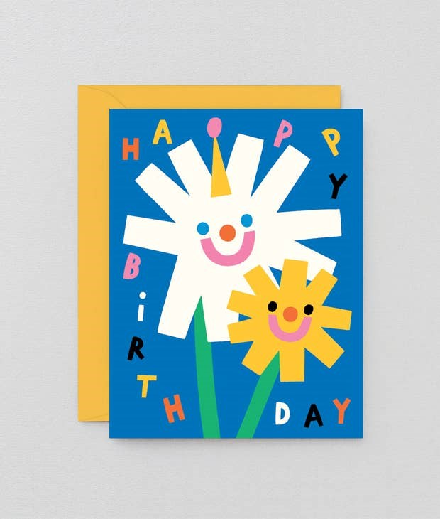 Birthday Flowers Kids Greetings Card