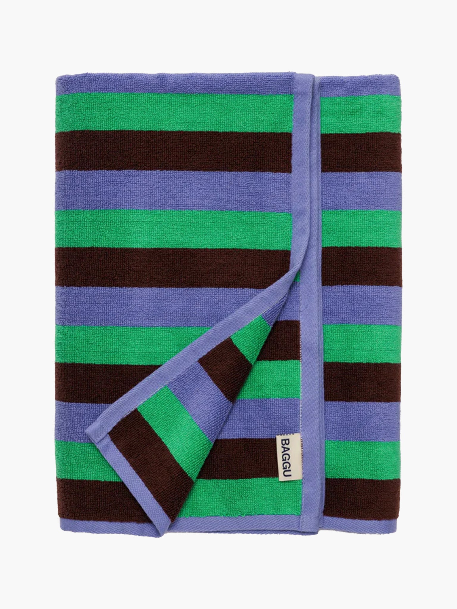 BAGGU Bath Towel - Mint 90s Stripe