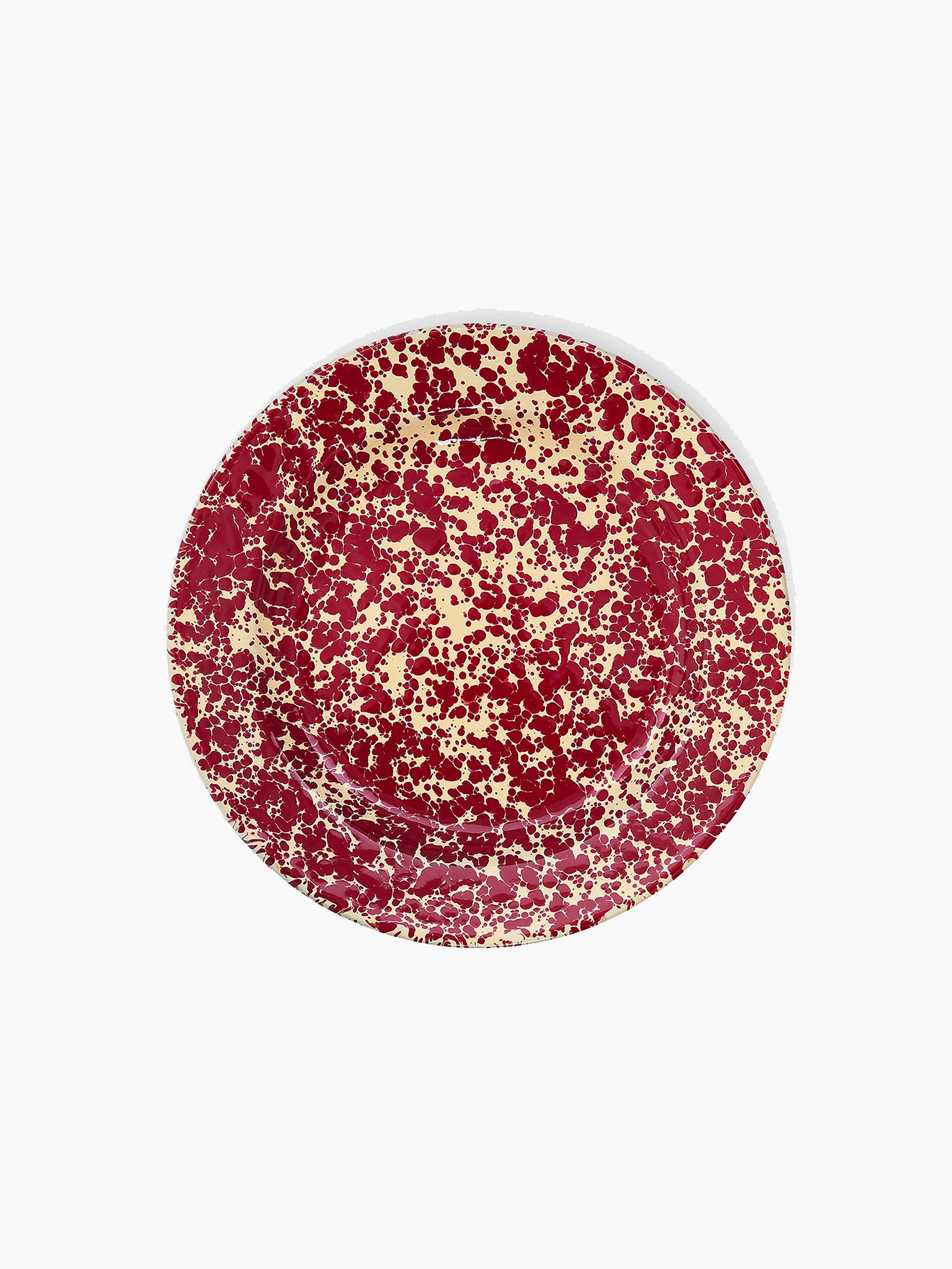 Splatter Flat Salad Plate (20cm) - Burgundy & Cream