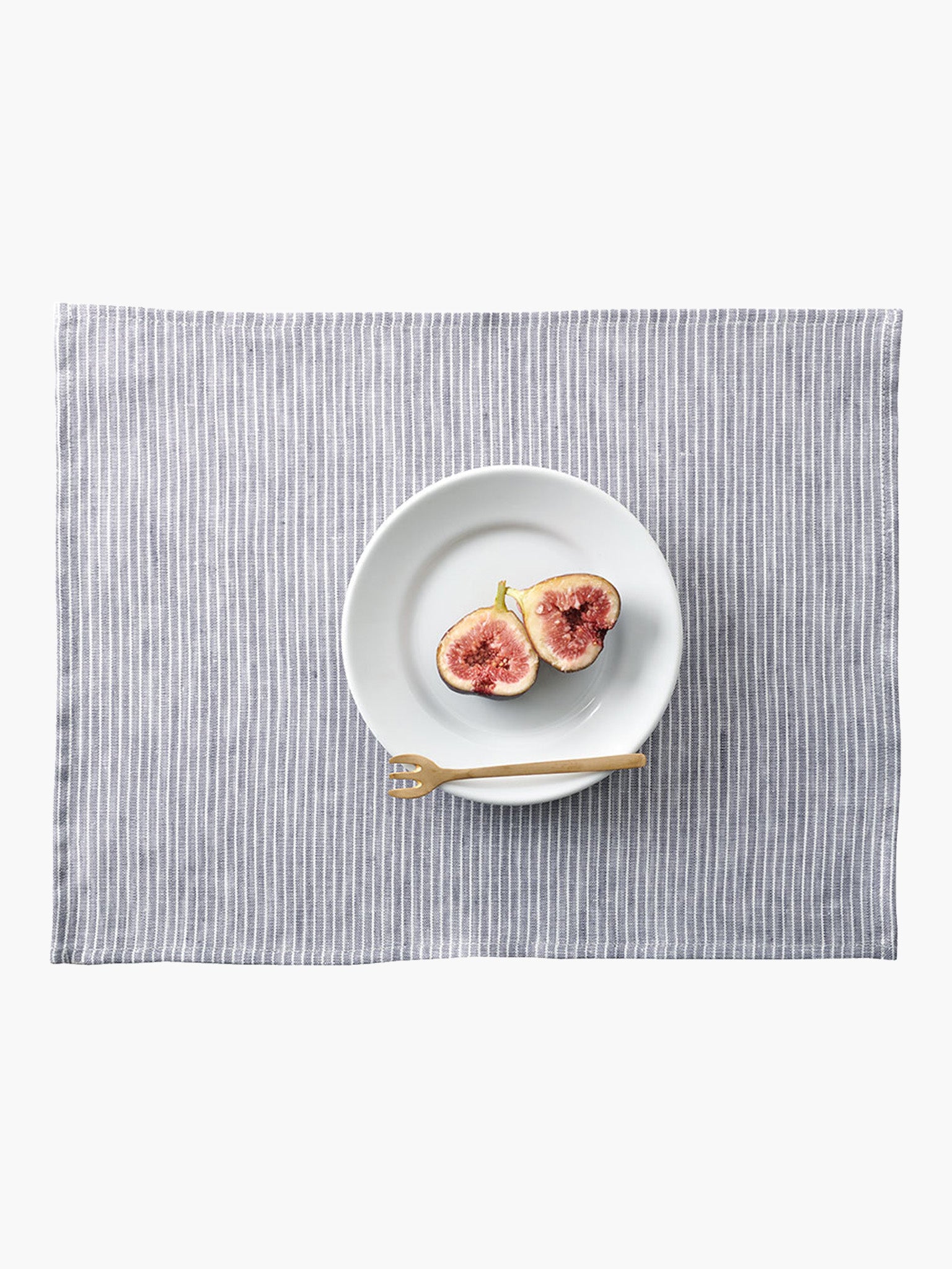 Linen Placemat - Grey & White Stripe