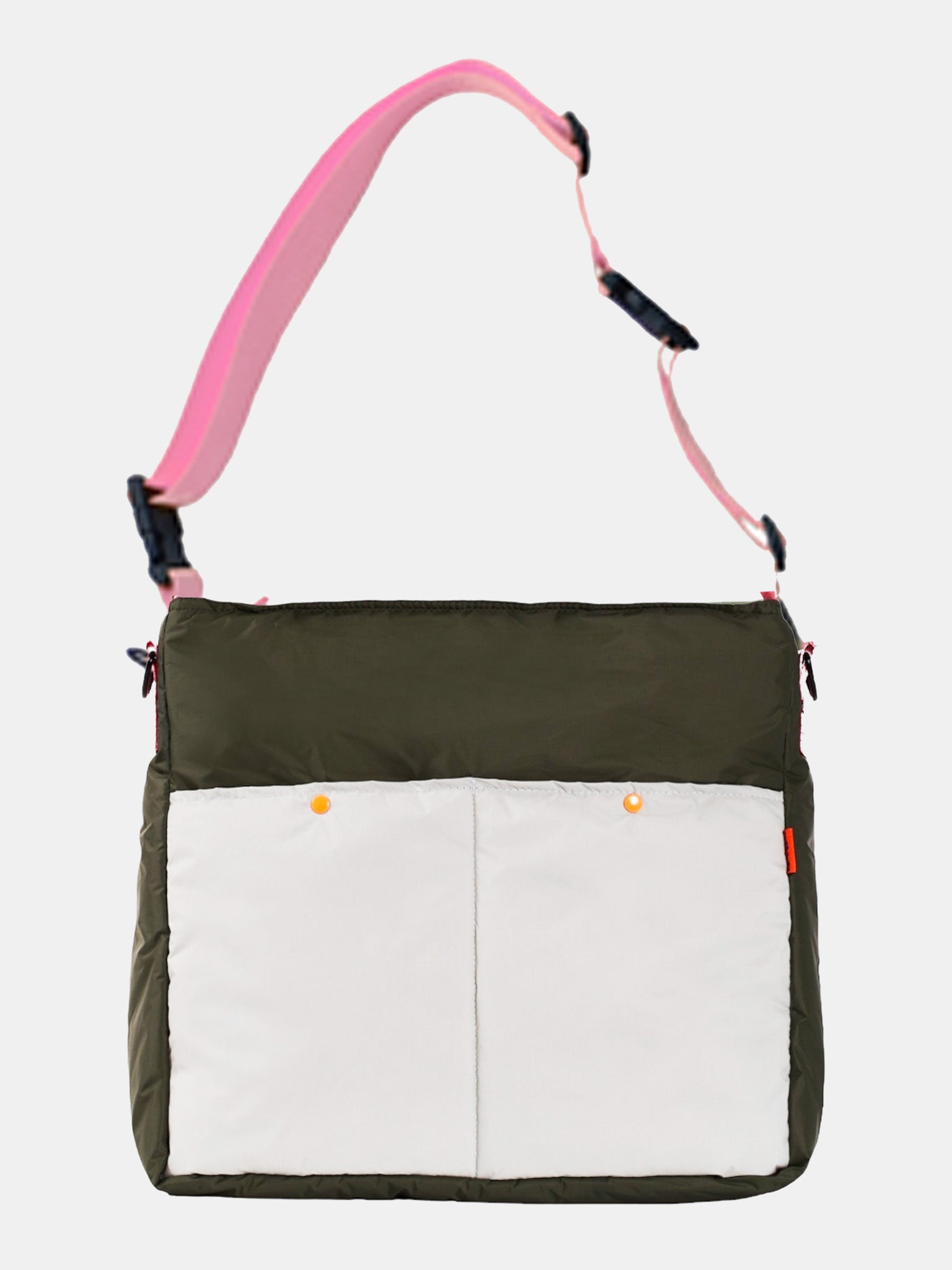 Lively Tote Bag - Olive Green & Pink