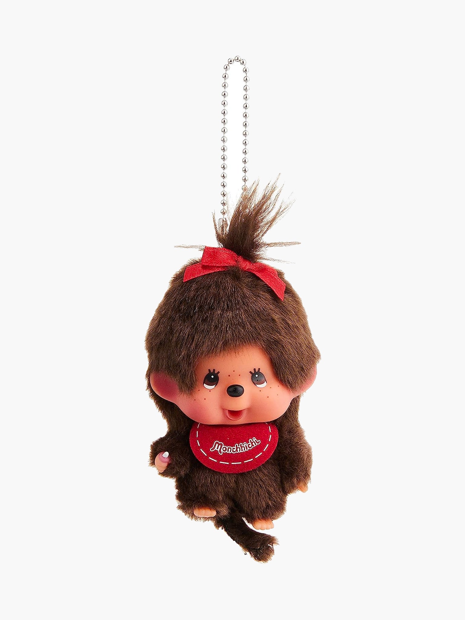 Monchhichi Chibi Head Keychain Girl - Brown