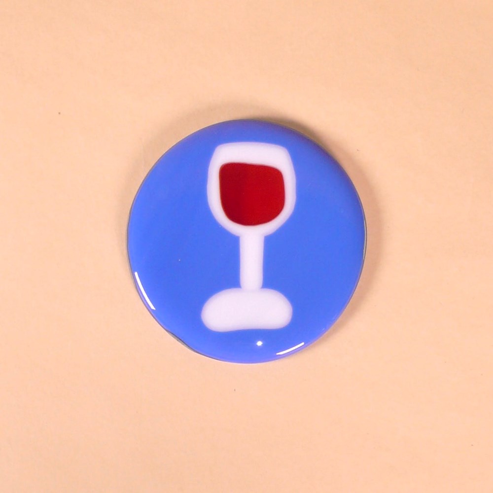 Happy Hour Glass Coaster - Blue House Red Wine